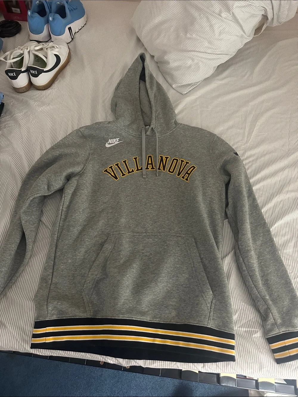 Nike Grey Villanova Hoodie with Navy & Gold Trim